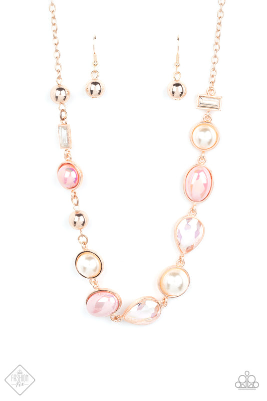 Nautical Nirvana - Rose Gold Necklace September 2021 Fashion Fix Paparazzi N0350