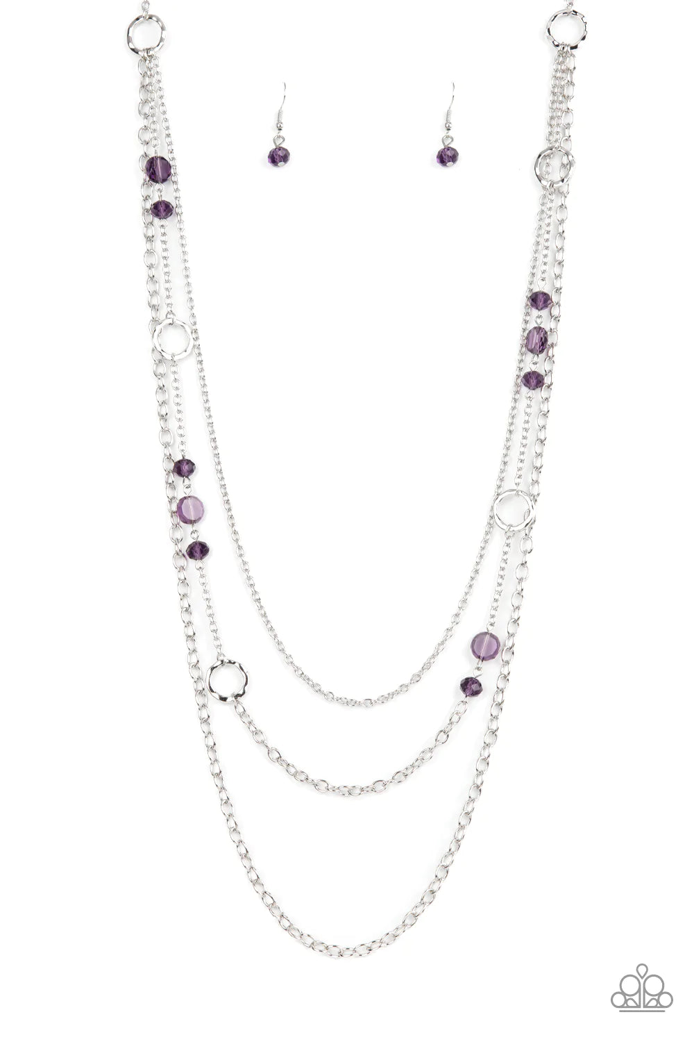 Starry Eyed Eloquence Purple Bead Layered Chain Necklace Paparazzi N1094
