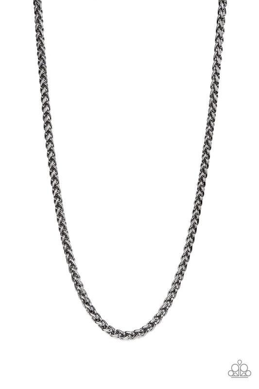 Metro Monopoly - Black Gunmetal Chain Urban Necklace Paparazzi N0944