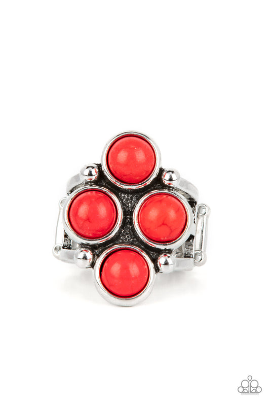 Tucson Tour - Red Stone Santa Fe Style Ring Paparazzi R0595