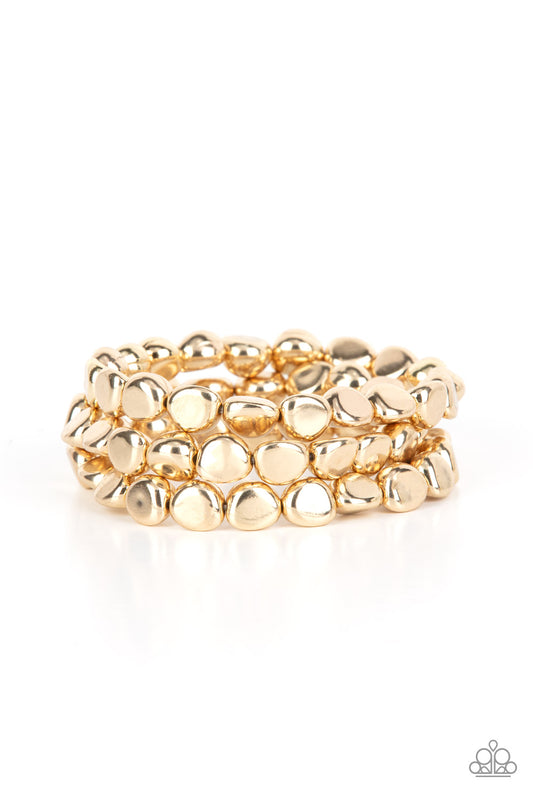 HAUTE Stone - Gold Bracelet Paparazzi B0437