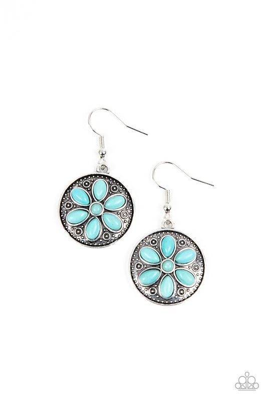 Saguaro Spring - Blue Turquoise Stone Santa Fe Style Earring Paparazzi E1227