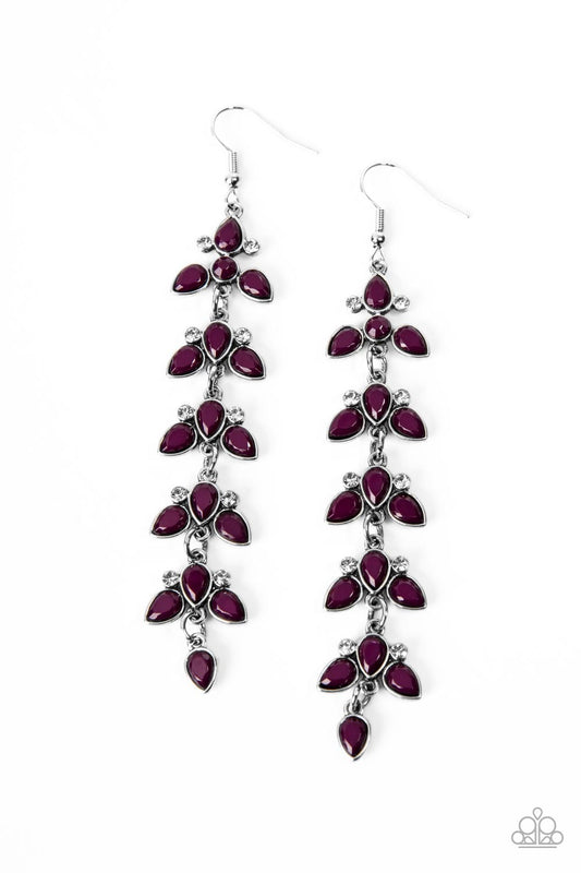 Fanciful Foliage - Purple Earring Paparazzi E0441