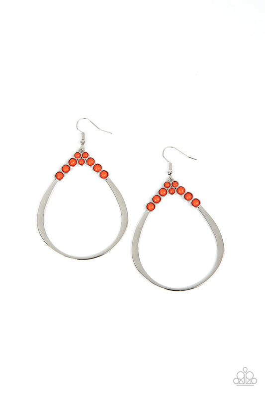 Festive Fervor Orange Teardrop Earring Paparazzi E0772