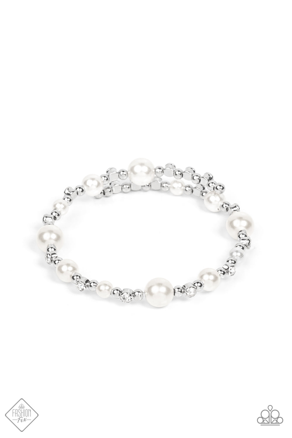 Chicly Celebrity - White Bracelet October 2021 Fashion Fix Paparazzi B0230
