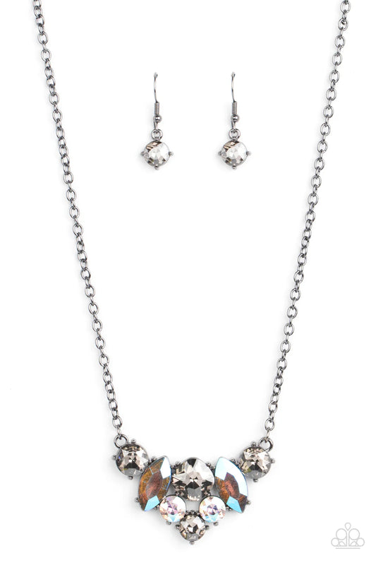 Lavishly Loaded Black Gunmetal Necklace Paparazzi N1383