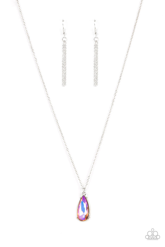 Interstellar Royal - Multi Iridescent Teardrop Necklace Paparazzi N0775