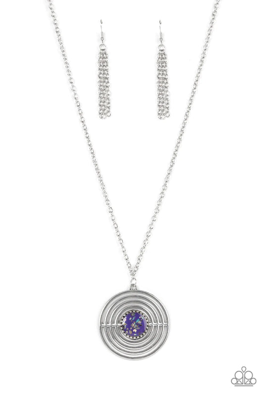 Targeted Tranquility Purple Frame Iridescent Shell Accent Necklace Paparazzi N1088