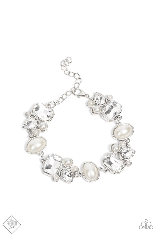 Best in SHOWSTOPPING - White Bracelet December 2021 Fashion Fix Paparazzi B0084