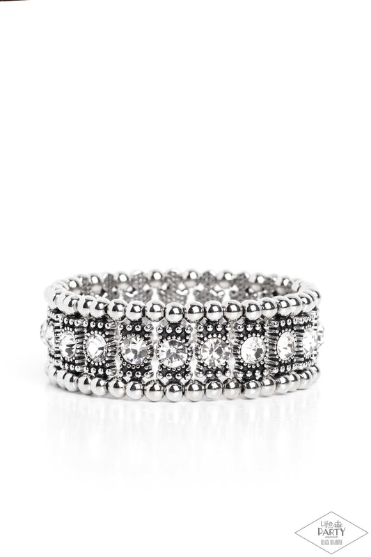 Ritzy Reboot White Bracelet Life Of The Party Black Diamond Encore Paparazzi B1085