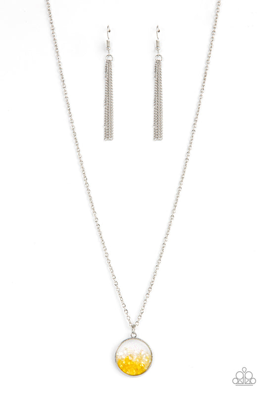 Completely Crushed - Yellow Iridescent Necklace Paparazzi N0752