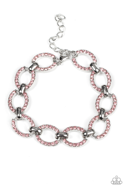Date Night Debonair - Pink Rhinestone Bracelet Paparazzi B0448