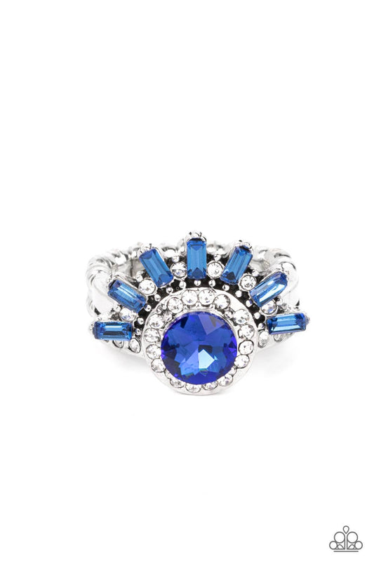Ravishing Radiance - Blue Rhinestone Ring Paparazzi R0379