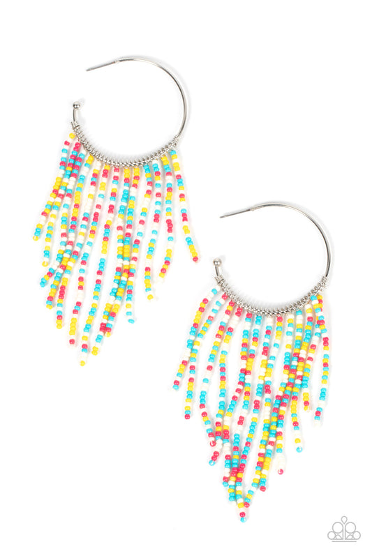 Saguaro Breeze - Multi Seed Bead Hoop Earring Paparazzi E0896