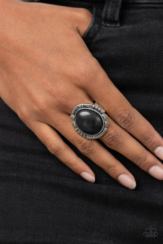 Salt Of the Earth Black Stone Santa Fe Style Ring Paparazzi R0367