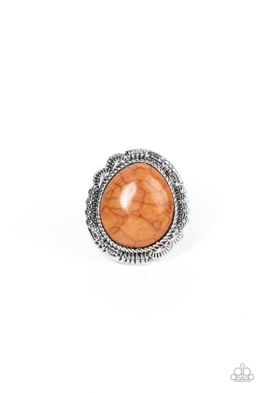 Salt of the Earth - Brown Stone Santa Fe Style Ring Paparazzi R0289