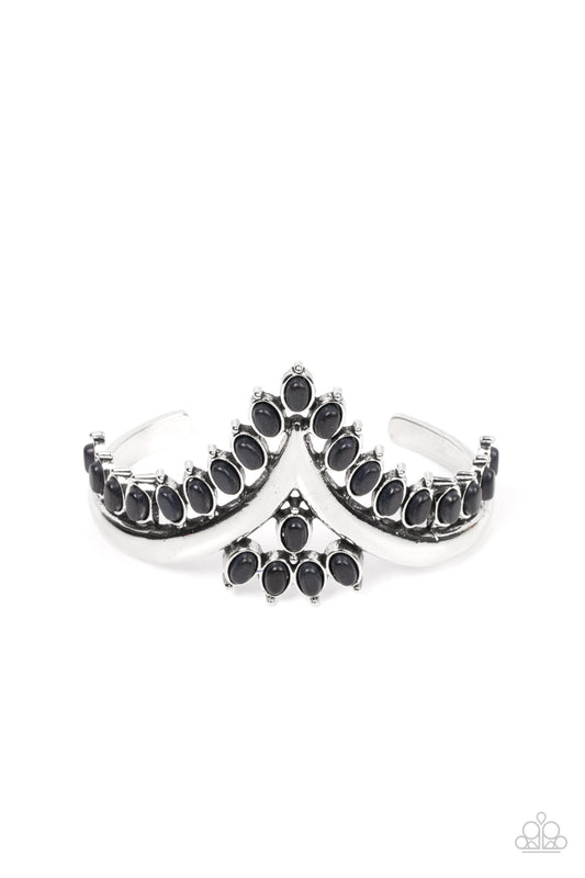 Teton Tiara - Black Stone Santa Fe Style Cuff Bracelet Paparazzi B0633 Convention Exclusive
