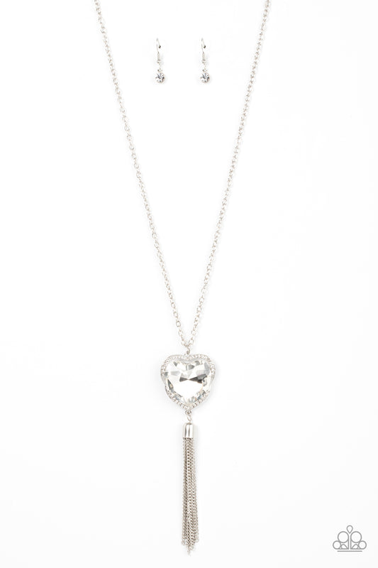 Finding My Forever - White Heart Necklace Paparazzi N0572
