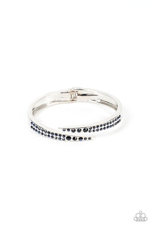 Sideswiping Shimmer - Blue Rhinestone Bracelet Paparazzi B0570