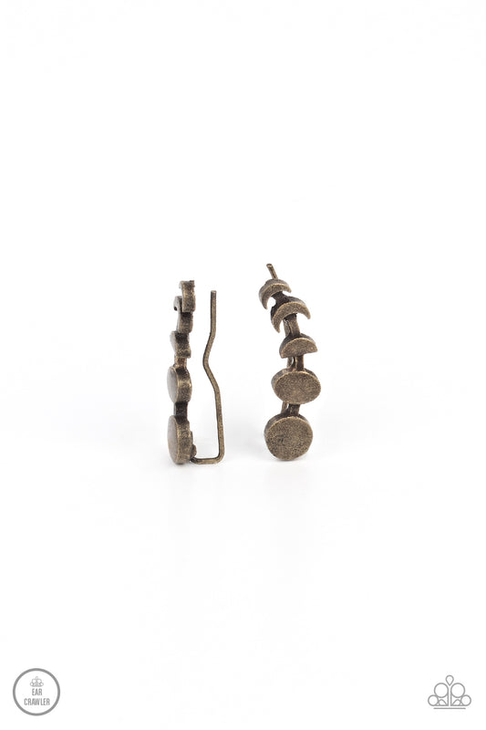 Its Just a Phase - Brass Ear Crawler Earring Paparazzi E0637