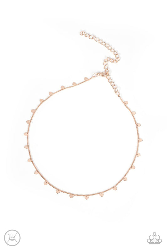 Cupids Cutest Valentine - Rose Gold Choker Necklace Paparazzi N0623