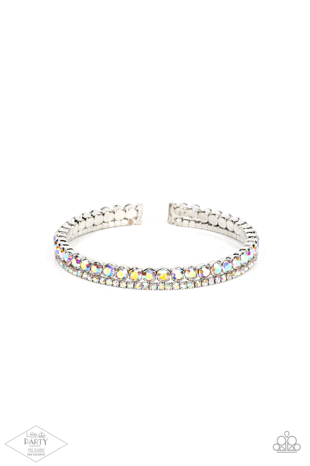 Fairytale Sparkle - Multi Iridescent Rhinestone Bracelet Pink Diamond Life Of The Party Exclusive Paparazzi B0516