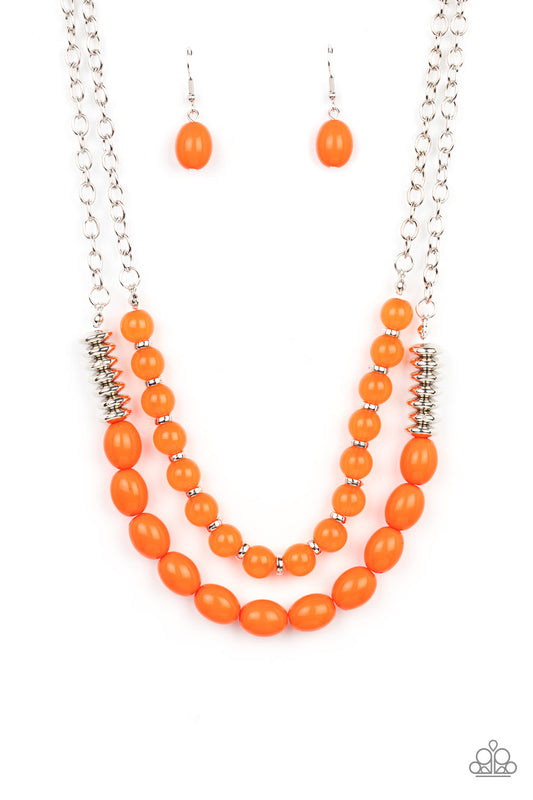 Venetian Voyage - Orange - Burnt Orange Multilayer Necklace Paparazzi N1972