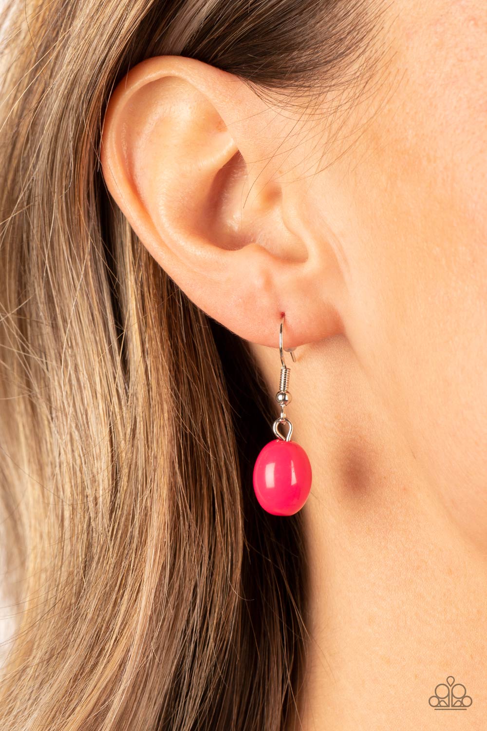 Coastal Cruise Pink Fuchsia Fedora Acrylic Bead Layered Necklace Paparazzi N1267