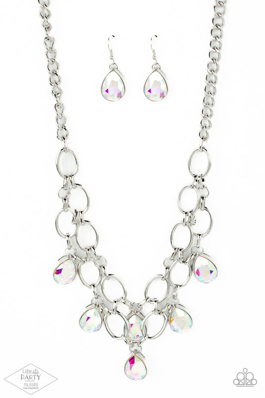 Show-Stopping Shimmer - Multi Iridescent Necklace Life Of The Party Pink Diamond Exclusive Paparazzi N1078