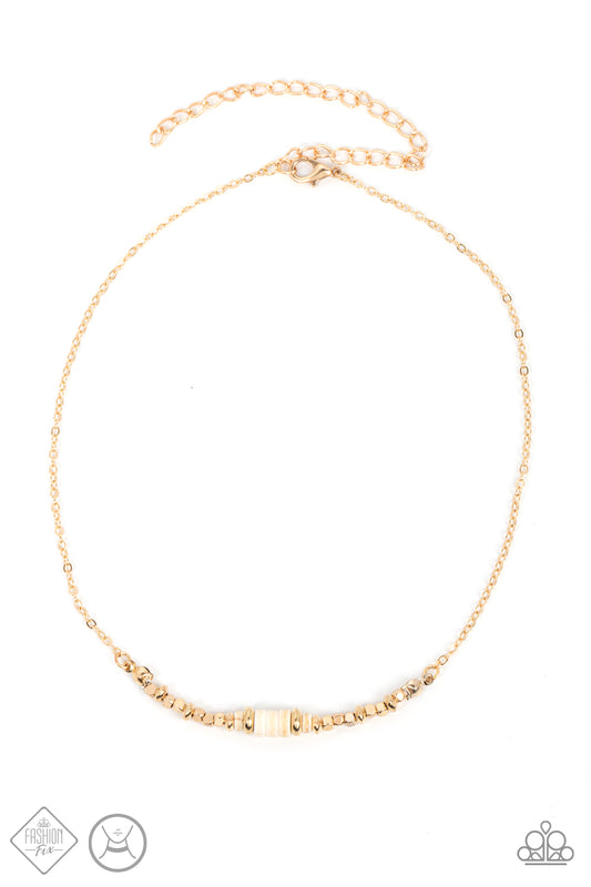 Retro Rejuvenation - Gold Chocker Necklace March 2022 Fashion Fix Paparazzi N0723