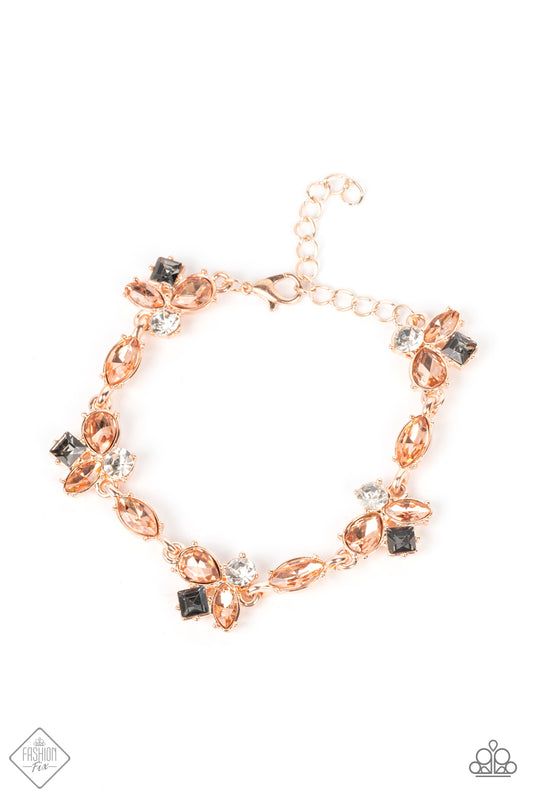 Colorful Captivation - Rose Gold Bracelet April 2022 Fashion Fix Paparazzi B0459