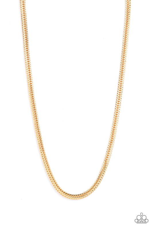 Downtown Defender - Gold Bold Urban Chain Necklace Paparazzi N1736