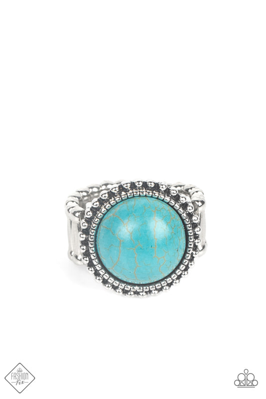 Mesa Mecca - Blue Stone Ring Santa Fe Style Fashion Fix Paparazzi June 2022 R0303
