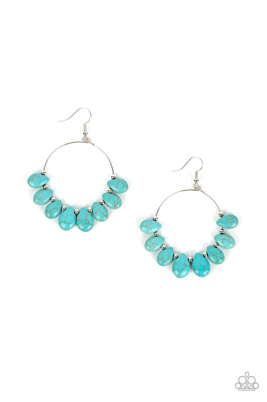 Canyon Quarry - Blue Stone Santa Fe Style Earring Paparazzi E1061