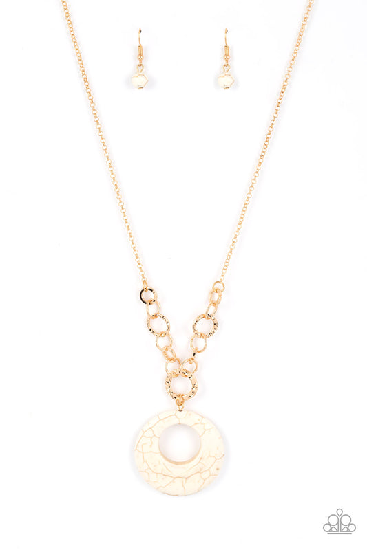 Hidden Dune - White Santa Fe Style Stone Necklace Paparazzi N1533