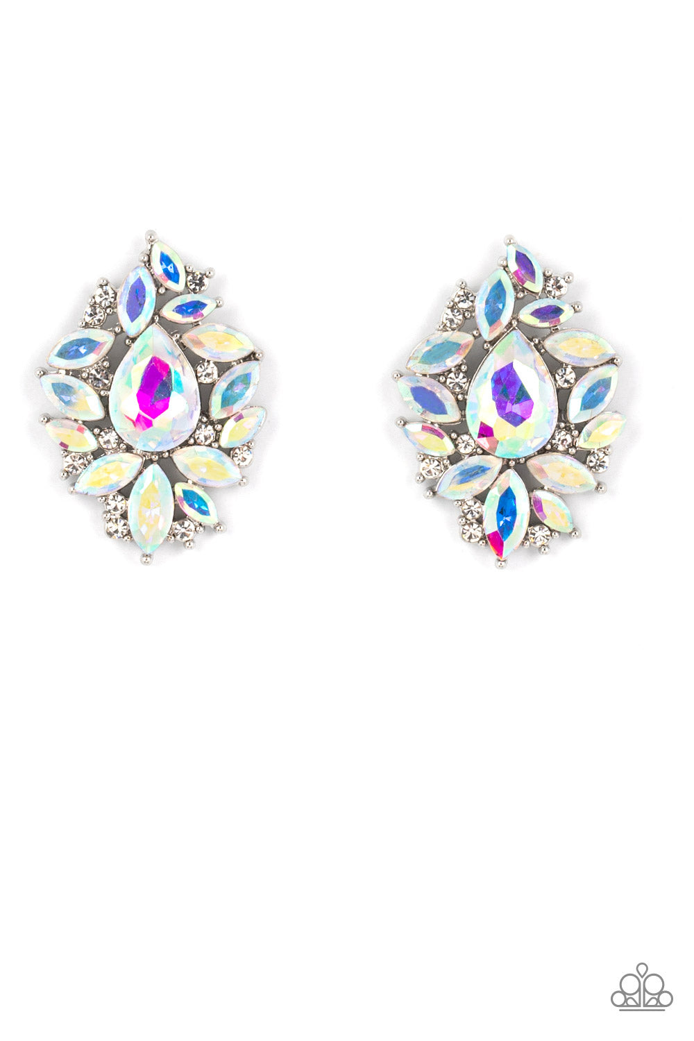 Paparazzi We All Scream for Ice QUEEN - Multi Iridescent Post Earring E1048