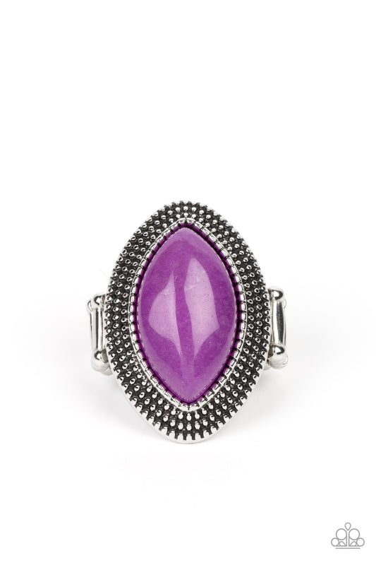 Artisanal Apothecary - Purple Marquise Amethyst Stone Ring Paparazzi R0537