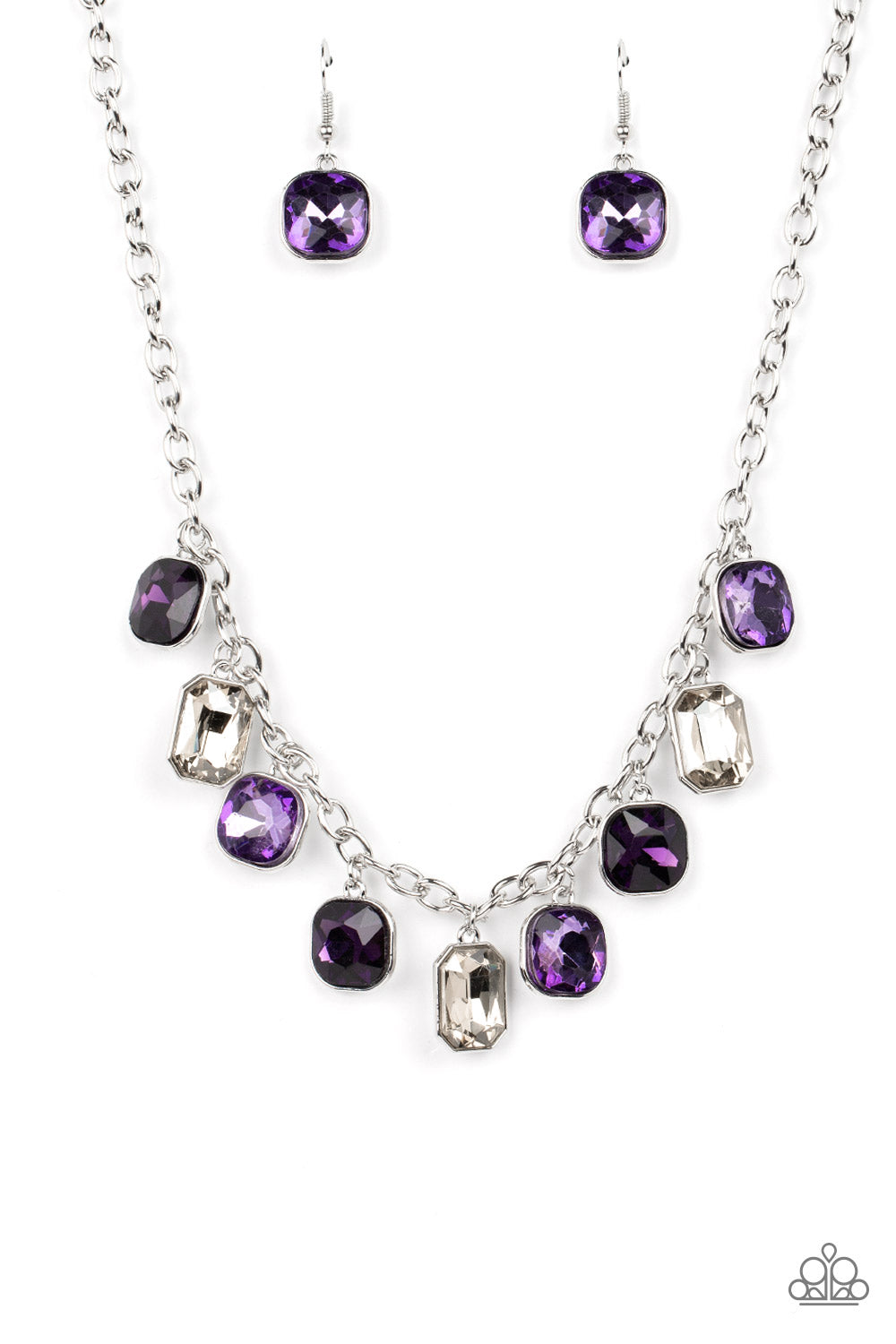 Best Decision Ever - Purple Light, Dark & White Rhinestone Necklace Paparazzi N1471