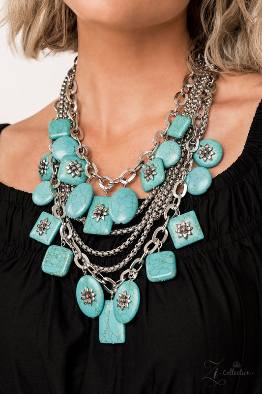 Bountiful Silver Chain Turquoise Stone Zi Collection Necklace Paparazzi 2022