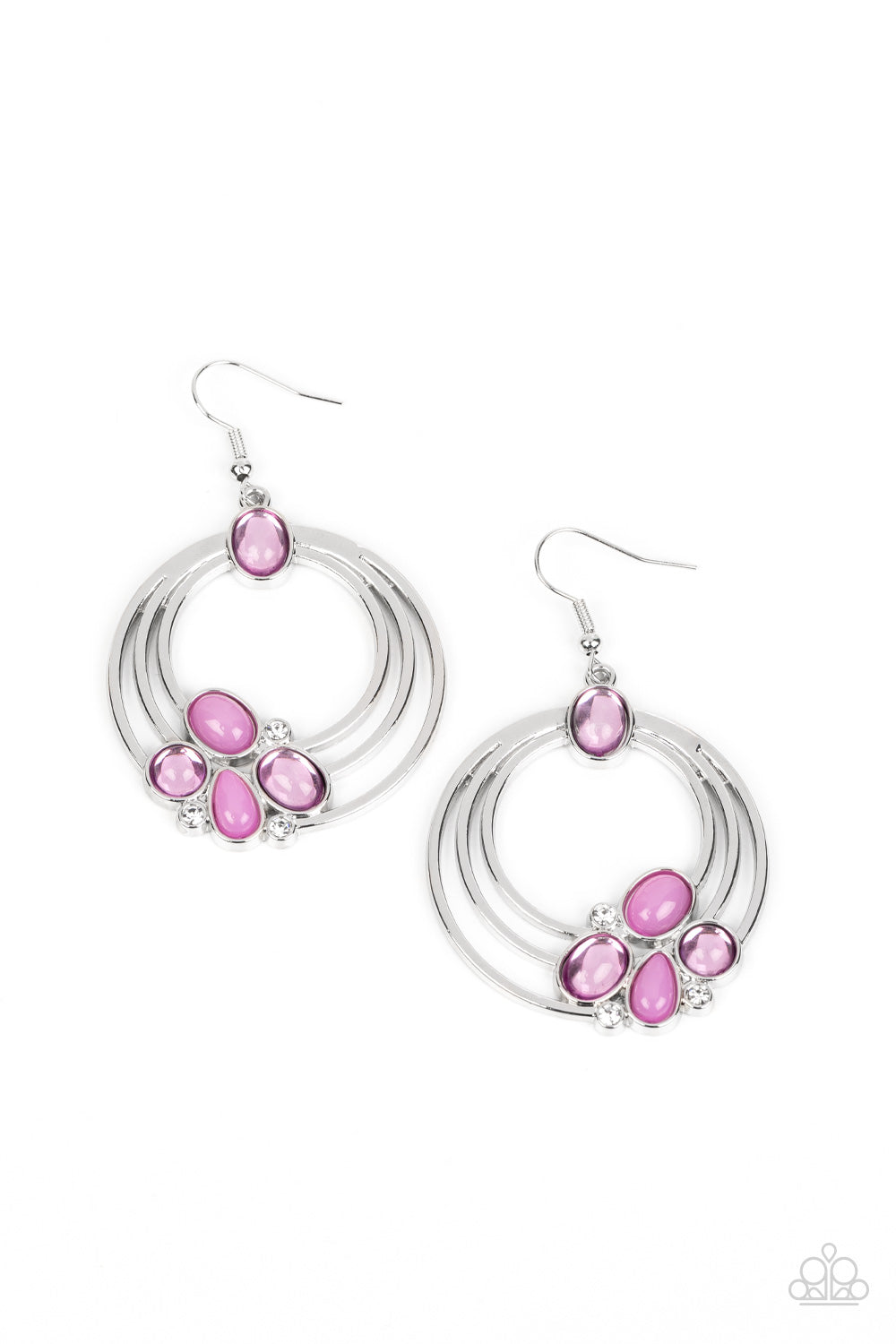 Dreamy Dewdrops - Purple Glassy And Opaque Earring Paparazzi E0791