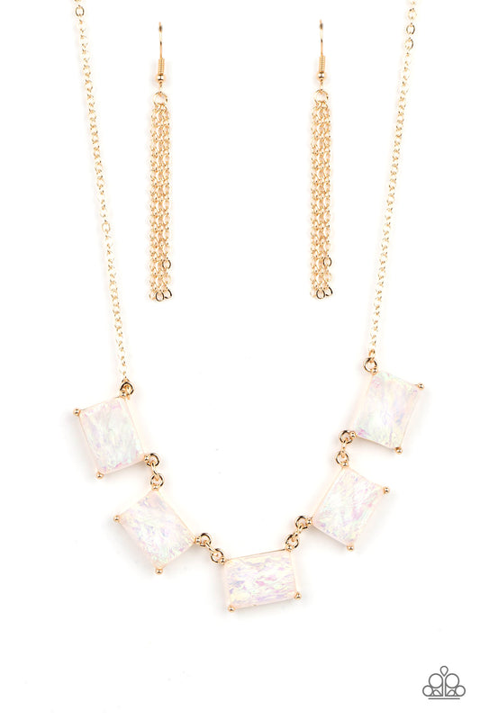 Opalescent Oblivion - Gold Opalescent Shimmer Finish Necklace Paparazzi N1156