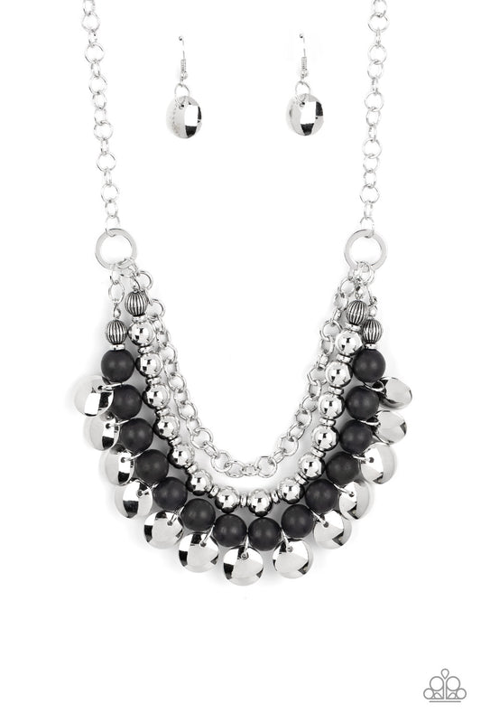 Leave Her Wild - Black Stone Bead Santa Fe Style Necklace Paparazzi N1266