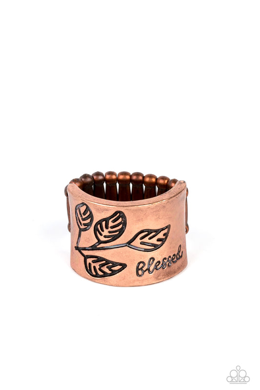 Blessed with Bling - Copper "Blessed" Inspirational Ring Paparazzi R0382