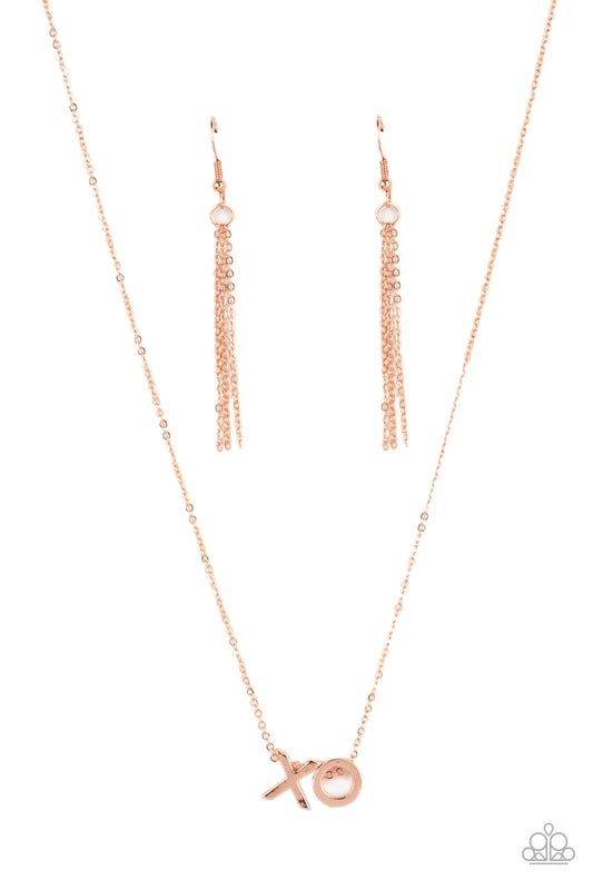 Hugs and Kisses - Copper Shiny X & O Necklace Paparazzi N1336