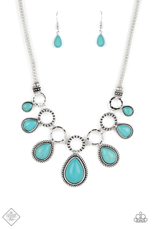 Riverside Relic - Blue Turquoise Stone Santa Fe Style Necklace Fashion Fix October 2022 Paparazzi N1192