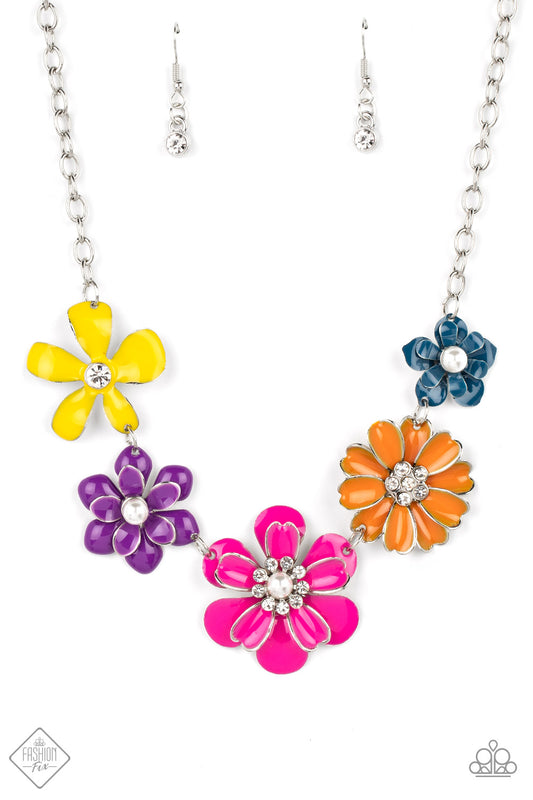 Floral Reverie - Multi Colorful Flower Necklace Fashion Fix September 2022 Paparazzi N1124