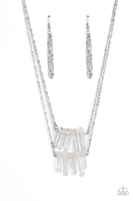 Crystal Catwalk - White Crystal Like Stone Necklace Paparazzi N1490