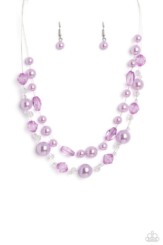 Parisian Pearls - Purple Lavender Pearlescent Bead Necklace Paparazzi N1564