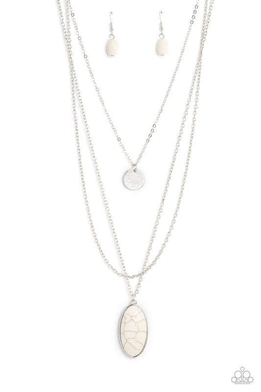 Perennial Phenomena - White Stone Multilayer Santa Fe Style Necklace Paparazzi N1854