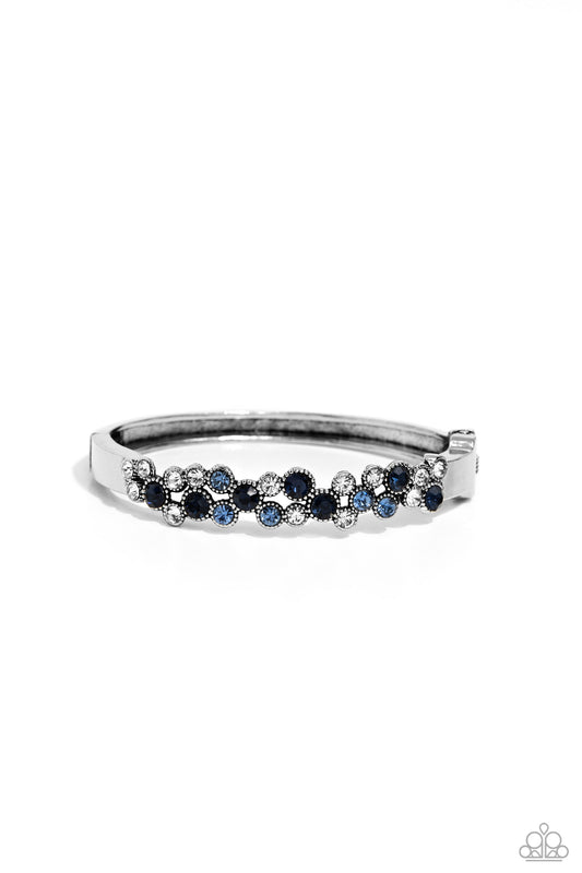 Big City Bling - Blue And White Gem Hinge Bracelet Paparazzi B1251